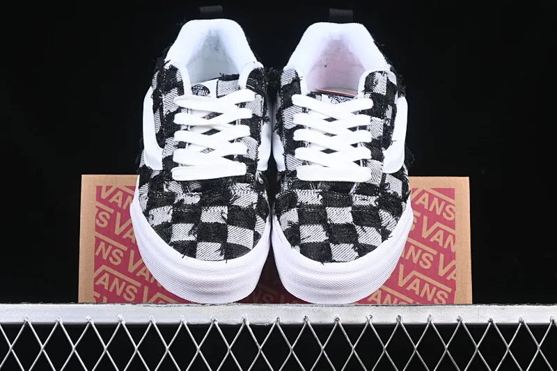 All categories Vans Vans series Vans Low Vans low-top Vans Knu Skool checkerboard washed denim low-top casual sneakers VN000CS0239